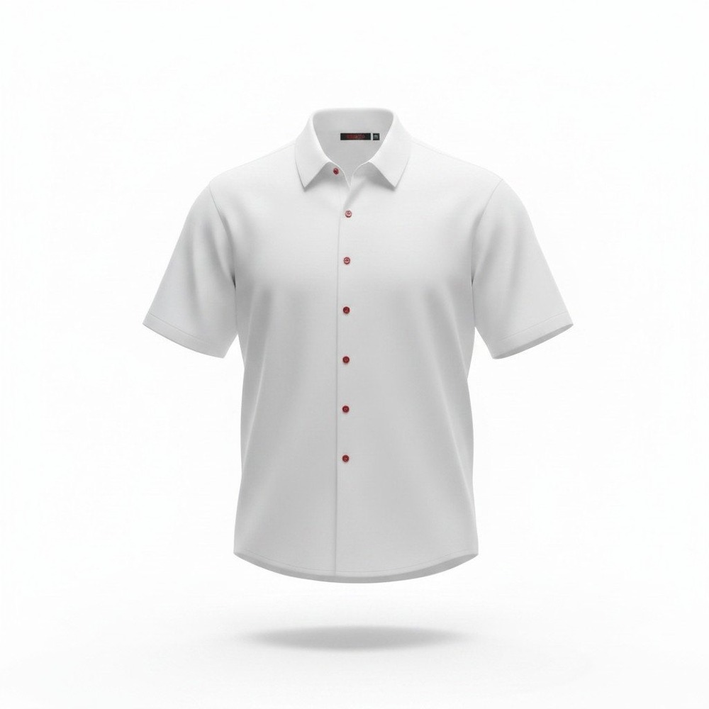 Bamboo Cay Men's 3XL White Textured Modal Blend Short Sleeve Button Up Shirt